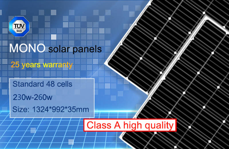 48 cells standard size mono black solar panels 230w-260w6