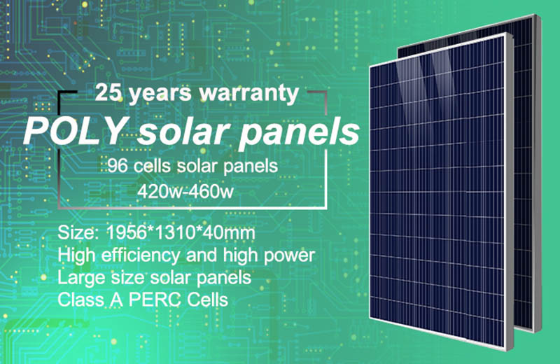 96 cells large size poly blue solar panels 420w-460w6