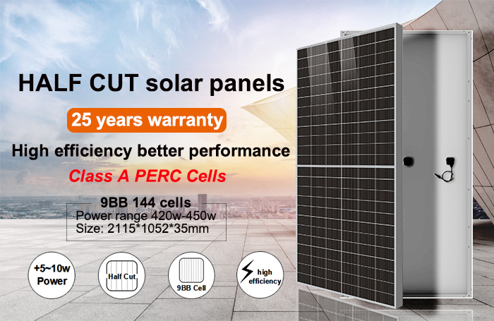 9BB 144 half cells solar panels mono 420w-450w5
