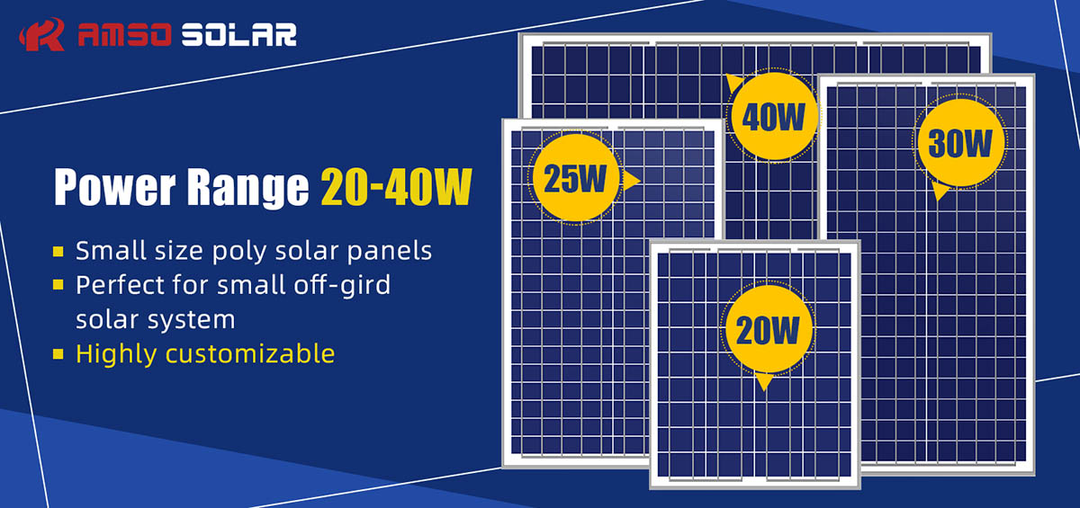 Small size customized poly solar panels 20w-40w5