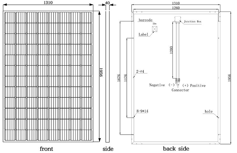 96 cells large size mono black solar panels 460w-500w-7