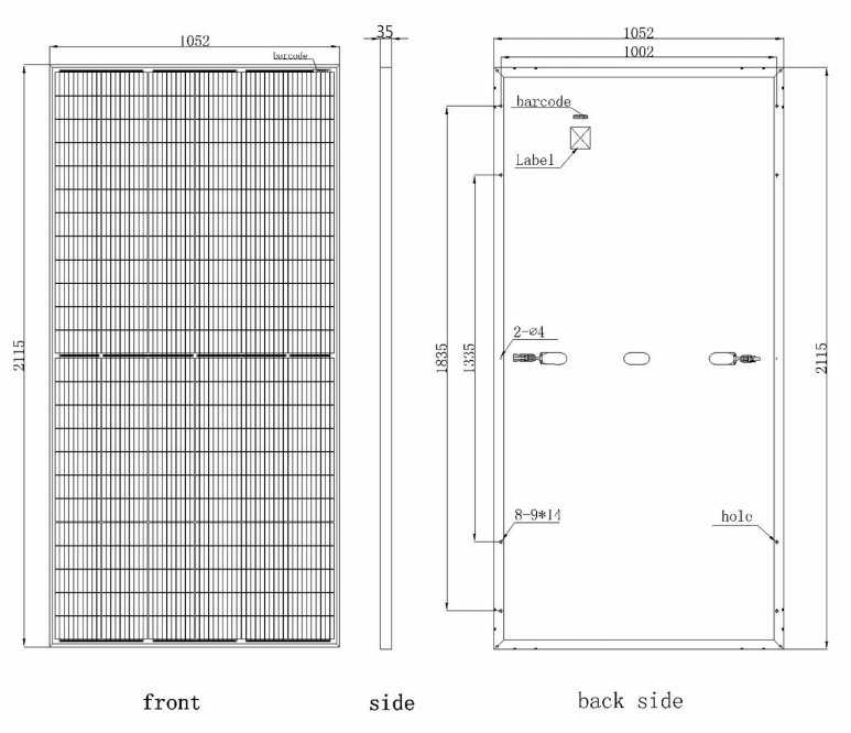 9BB 144 half cells solar panels mono 430w6